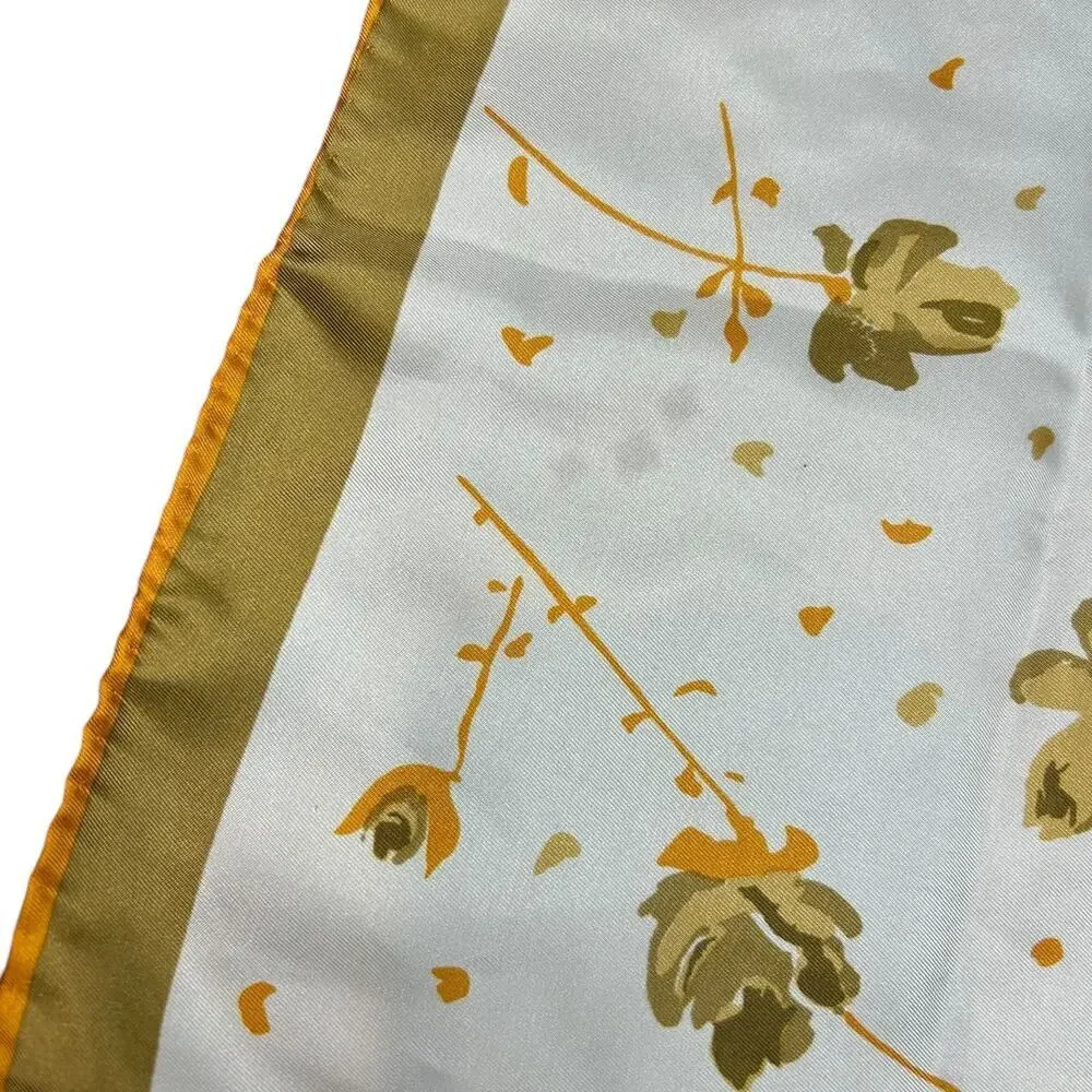 Vintage 70's Scarves by Vera Neumann Orange Brown Flower Square Floral Scarf - Picture 3 of 6